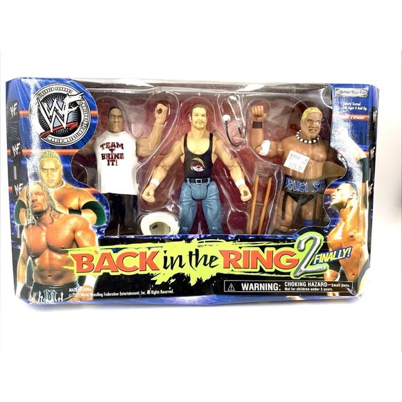 WWF Jakks Back in the Ring 2 Finally The Rock Triple H Rikishi Figure 2001 NIB - Picture 1 of 9